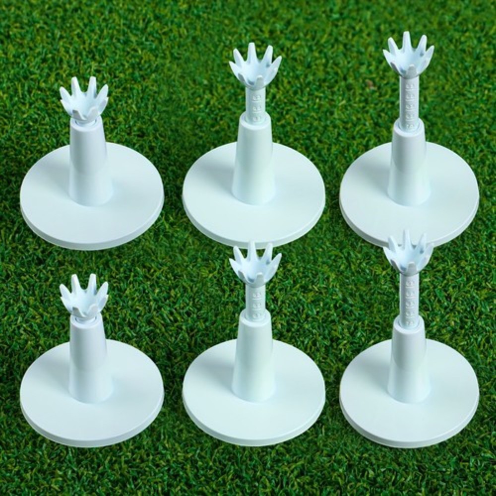 Golf Rubber Tee Adjustable 6 Pack, Unbreakable Height from 2.1" to 2.9"