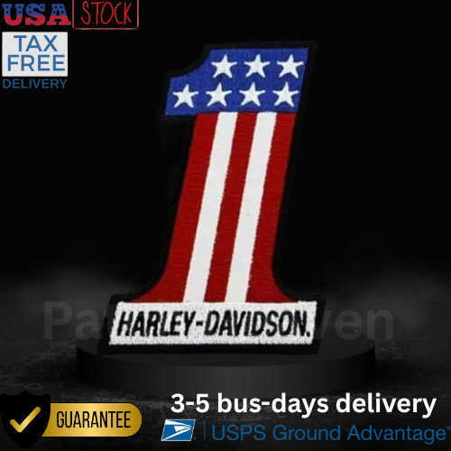 Harley-Davidson No.1 Large American Flag Logo Embroidered Patch 12x8" Iron-On