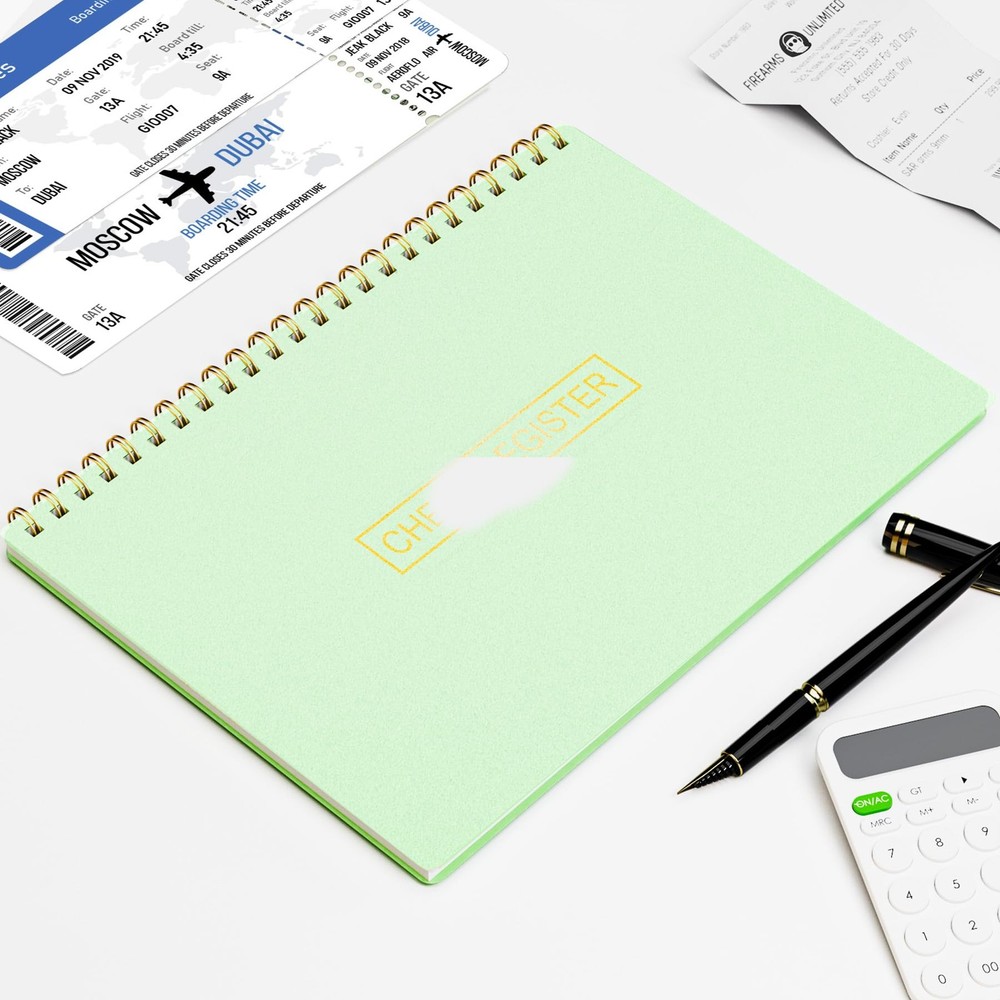 HAUTOCO Check Registers for Personal Checkbook, Transaction Expense Green