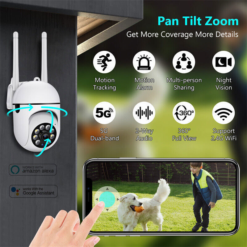 2-Pack Wireless 5G WiFi Security Camera System Smart Outdoor Night Vision 1080P
