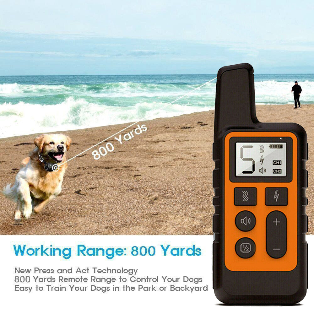 Dog Training Collar Pet Electric Shock Collar Waterproof with Remote For Dogs