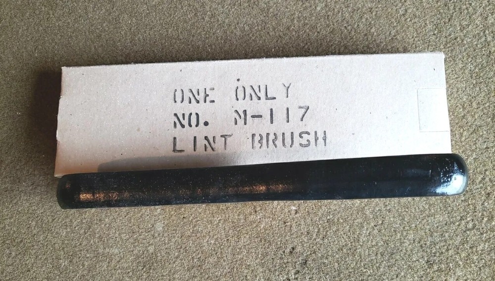 WWII NOS Wooden M-117 Empire Uniform Lint Brush Brass Bristles With Original Box