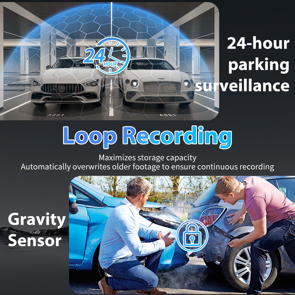 4 Channel Dash Cam 4k Car Camera 360 View WiFi Front Rear Inside Left Right 64GB