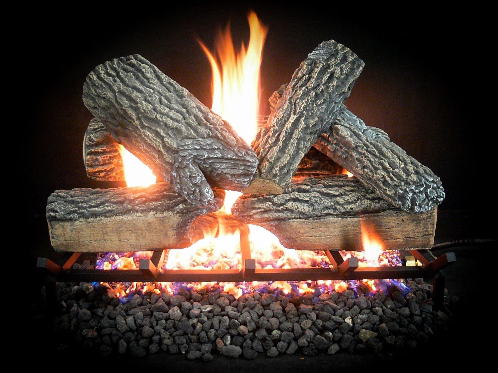 Dreffco 18" 24" 30" Blazing Oak Premium Realistic Vented Gas Logs (logs only)