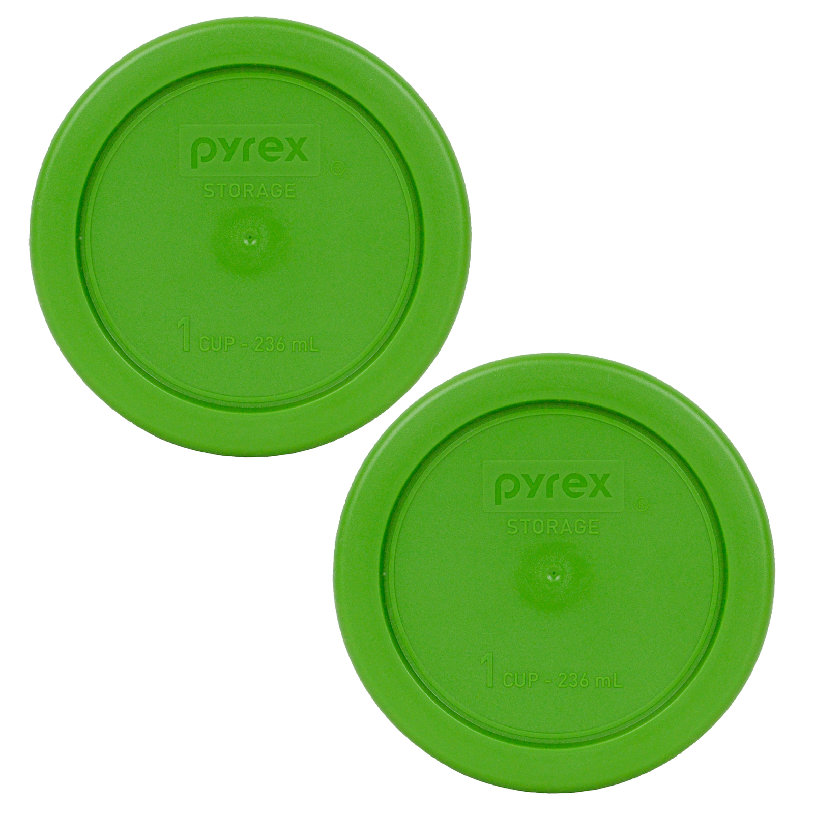 Pyrex 7202-PC 1 Cup Lawn Green Plastic Replacement Lid Cover 2PK for Glass Bowl