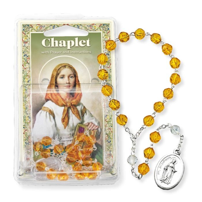 Saint Dymphna Chaplet (6 mm faceted glass beads)