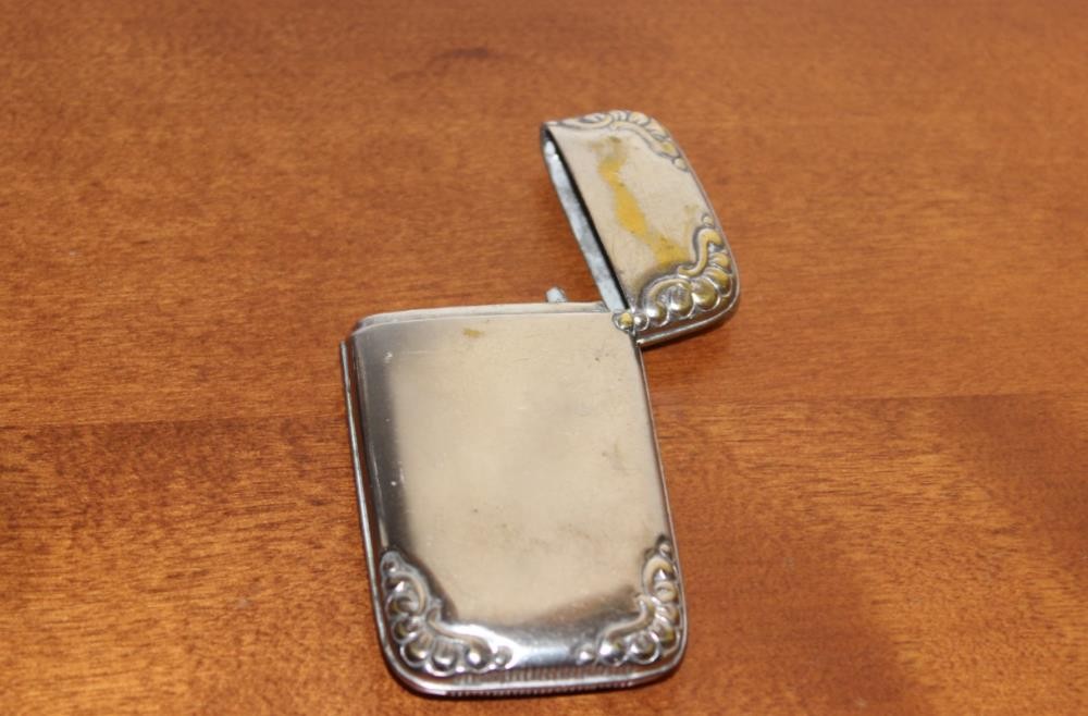 Antique Silver Matchstick Match Holder Case