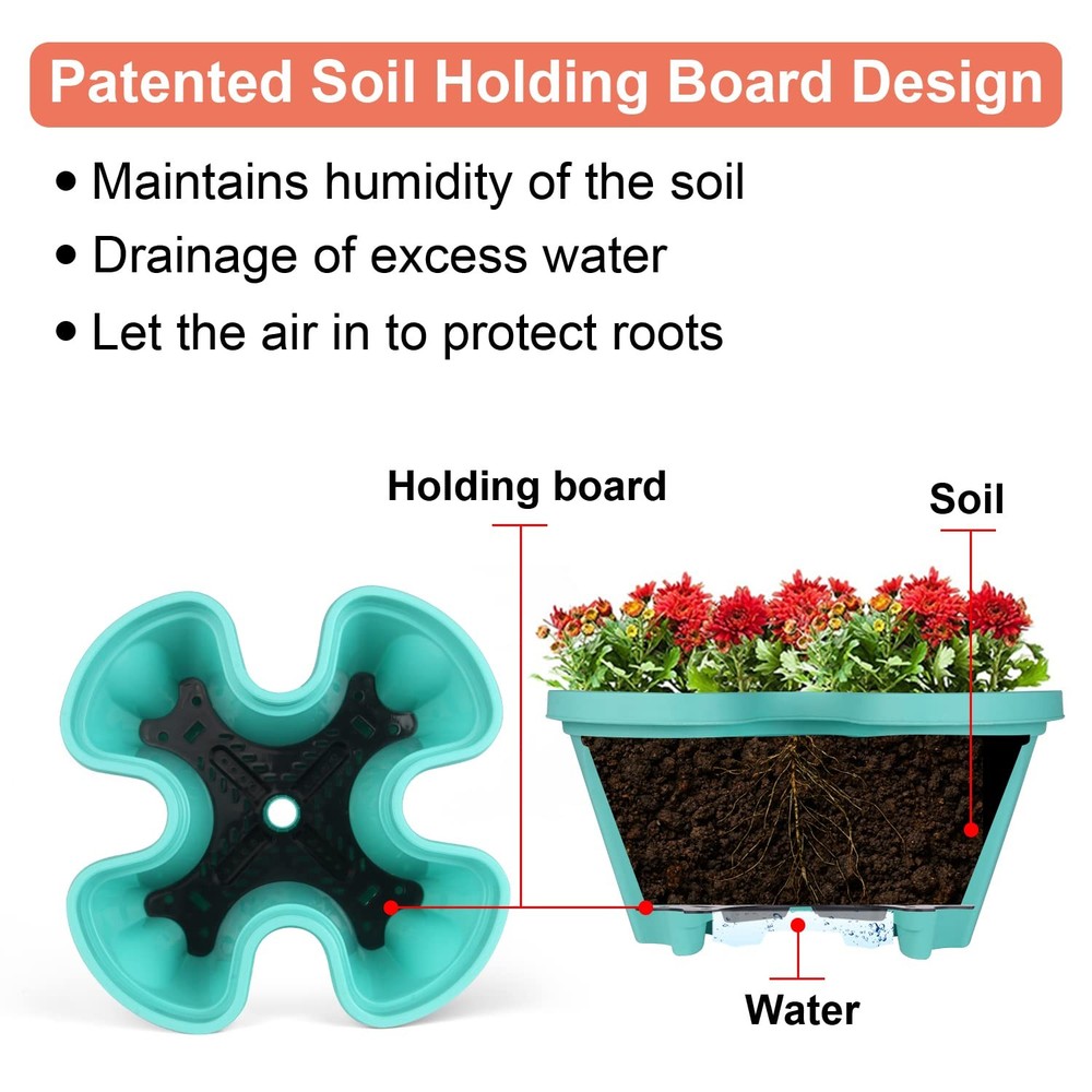 Vertical Planter Tower - 5 Tier Stackable Garden Planters with Wheels and Too...