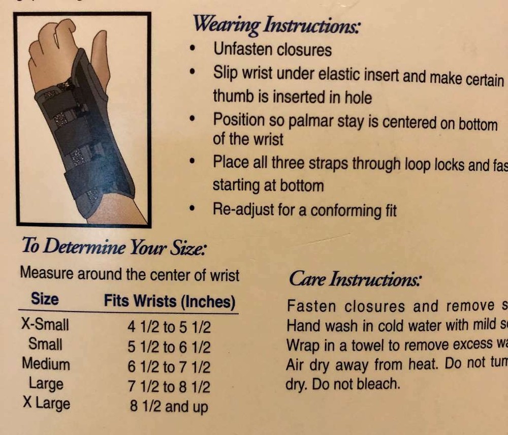 FLA Pro-Lite 8" Wrist Splint Black Left Hand Small