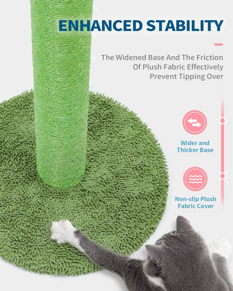 Made4Pets Cat Scratching Post, 25.6" Cactus Cat Scratcher Kitten Scratch Post...