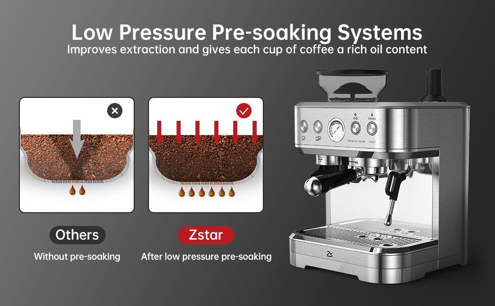 Touch Espresso Coffee Machine - Brushed Stainless Steel
