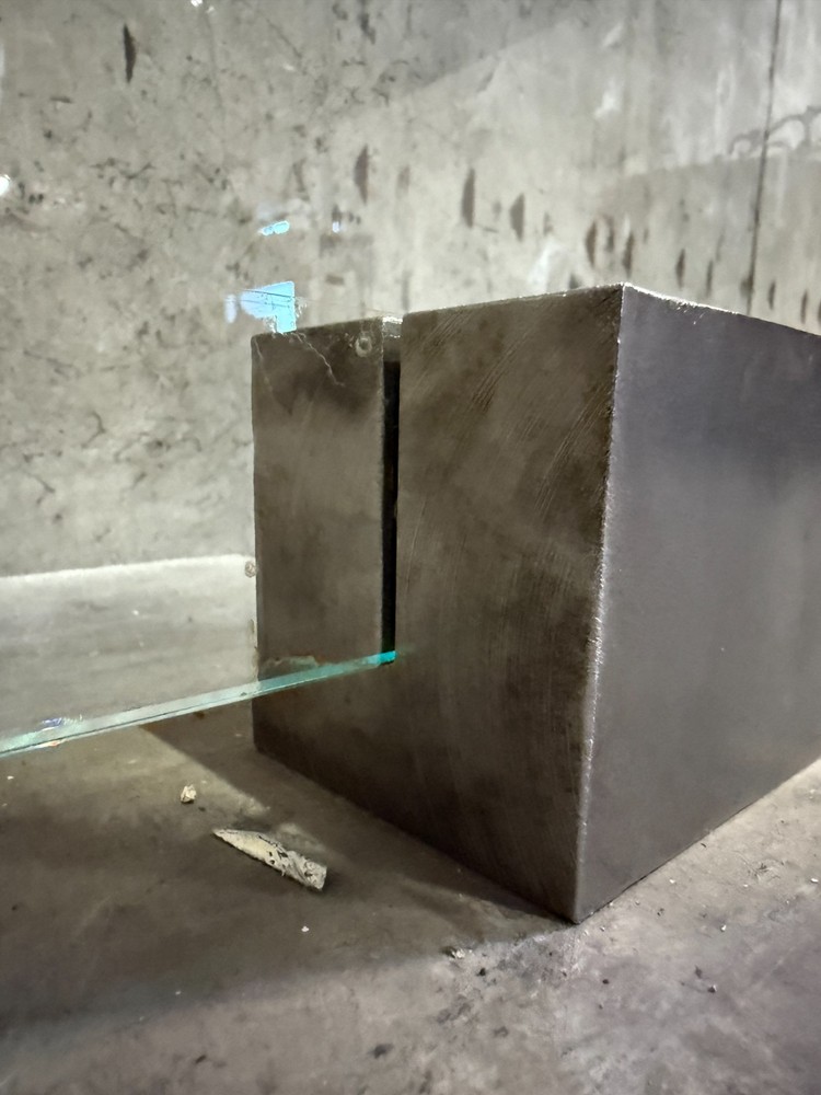 Michael S. Smith Glass Fireplace Screen Solid Steel Base Custom