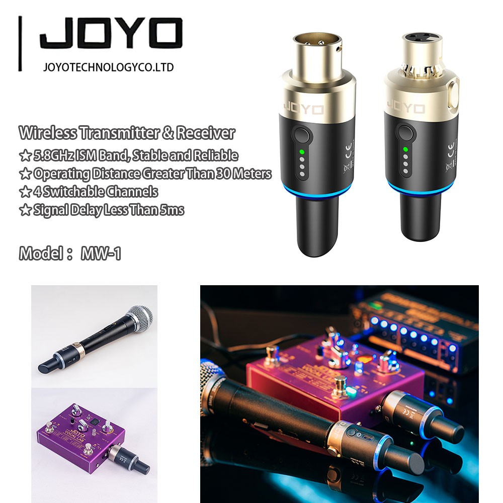 JOYO MW-1 Microphone Wireless Transmitter System & Receiver Audio Universal（OP)