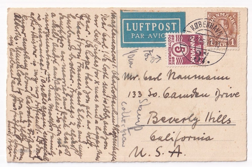 STAMP DENMARK LUFTPOST "CHILDREN'S CHRISTMAS" POSTCARD