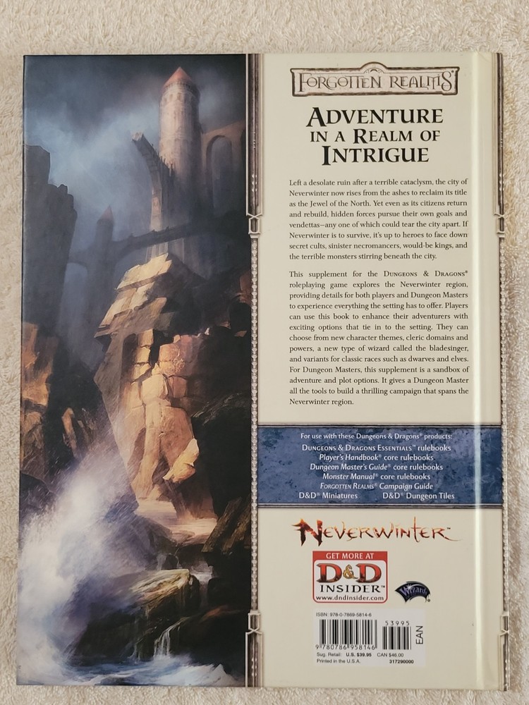 Dungeons & Dragons 4e Neverwinter Campaign Setting Including Map