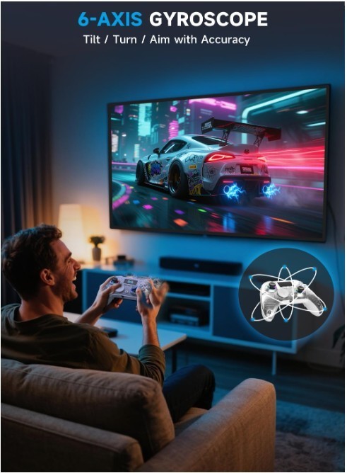 AOC Wireless Game Controller Hall Effect for Switch 2/PC/iOS/Android BLACK