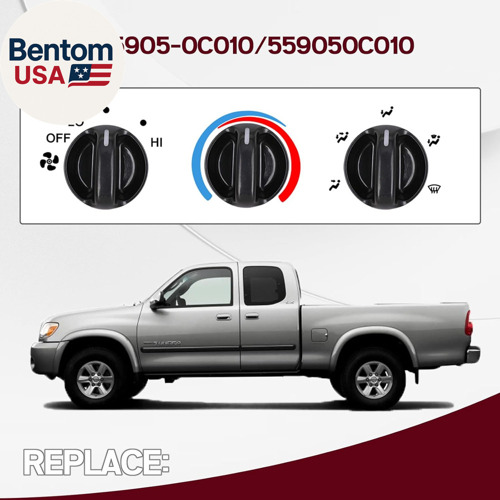 3Pcs Tundra AC Knobs Replacement Compatible with 2000 2001 2002 2003 2004 2005 2