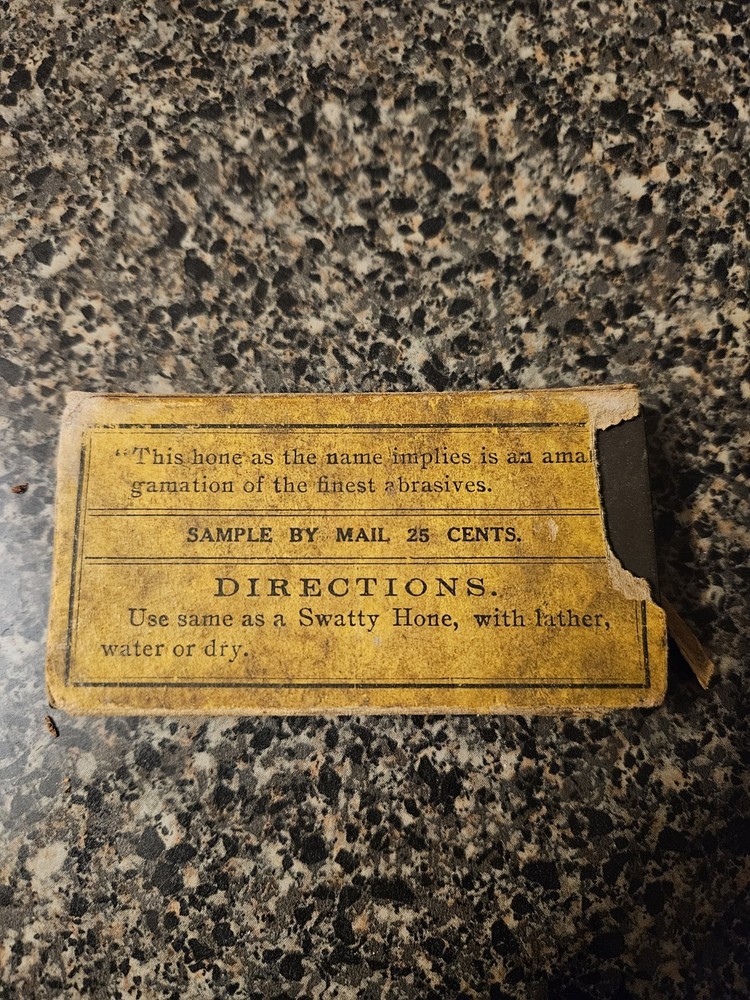 Antique Amalgamite Razor Hone - Sample Size with Original Box
