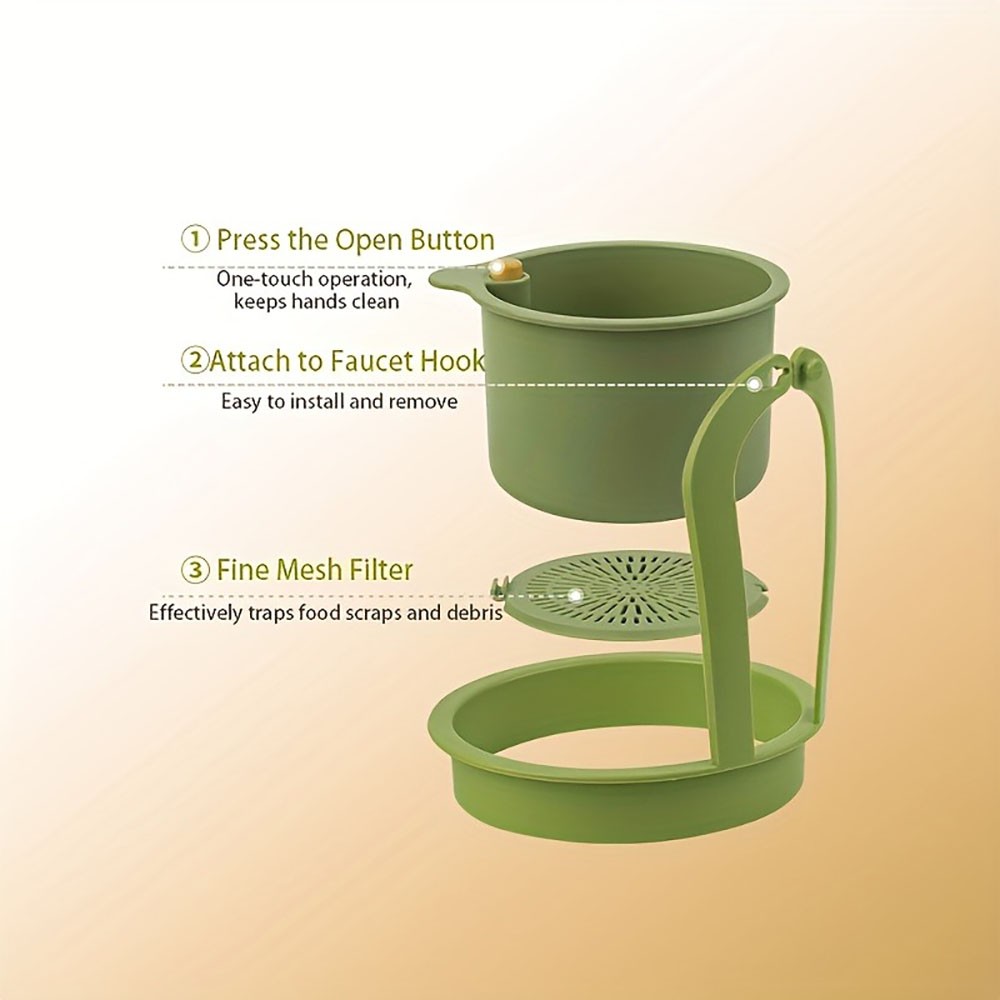 Push-Type Removable Efficient Sleek Push-Type Self-Cleaning Sink Strainer Basket