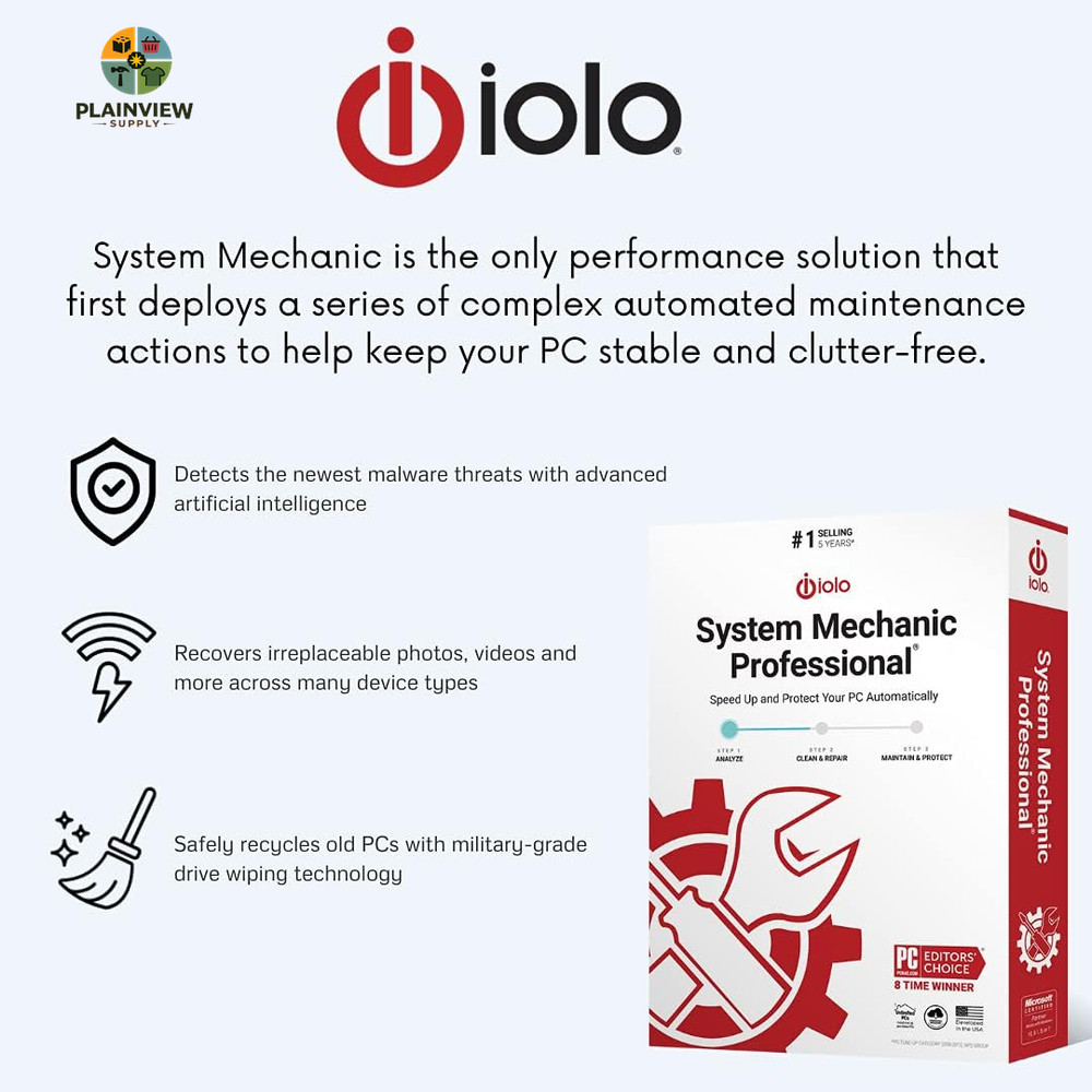 - System Mechanic Pro, Computer Cleaner for Windows, Blocks Viruses and Spyware,