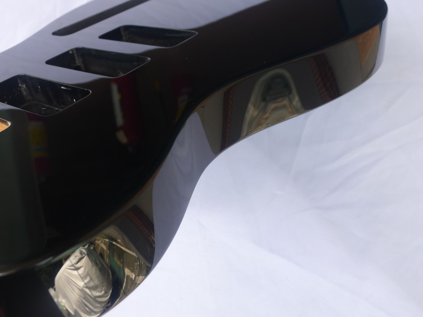 Tele Style Guitar Body 3pcs Alder Black Fit 3pcs P90 With Half Bridge ≦4.8Lbs