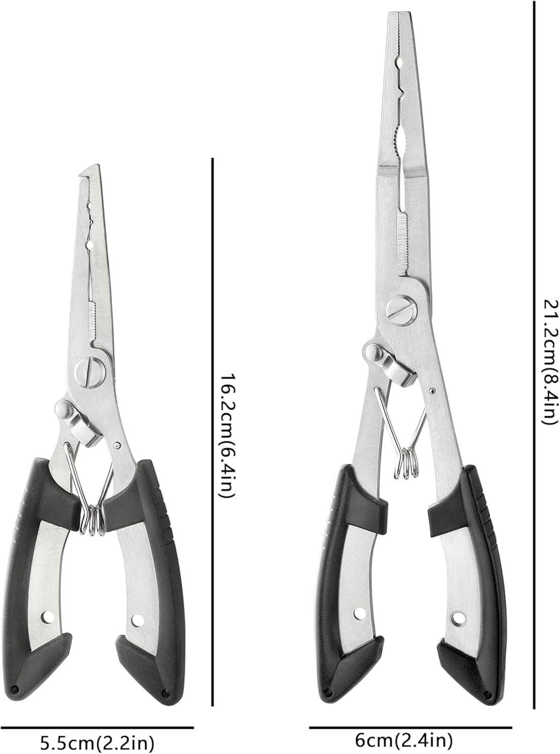 2PCS Stainless Steel Fishing Pliers with Lanyard, HIA Nose Pliers Fishing Hook R
