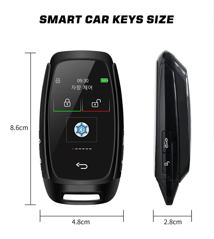 Car Smart Remote Key Digital Touch Screen Display One-button Start Waterproof