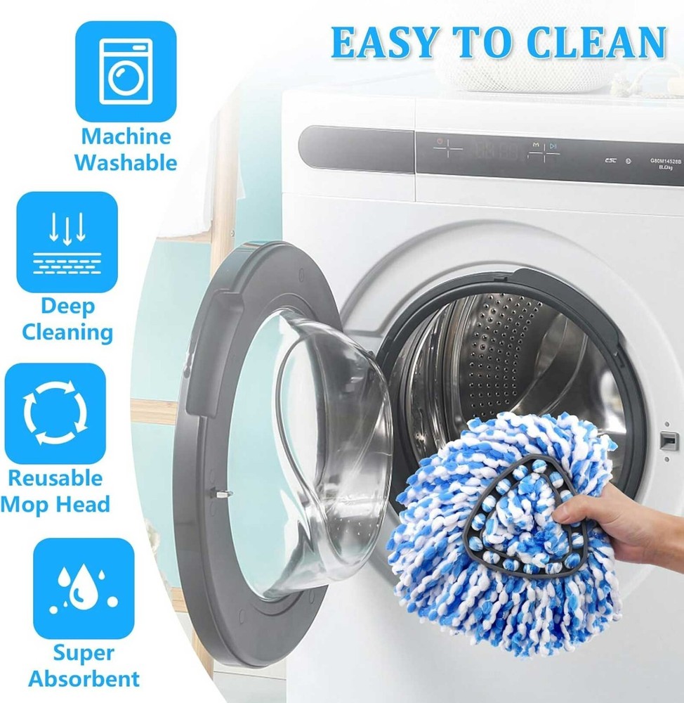 4x Replacement Microfiber Mop Head Wring Refill For O-Cedar RinseClean Spin Mop