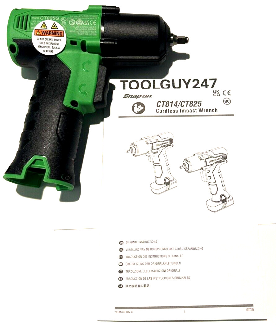 SNAP ON TOOLS NEW Lithium Ion CT825 G DB 14.4V 1/4" Dr Brushless Impact Wrench