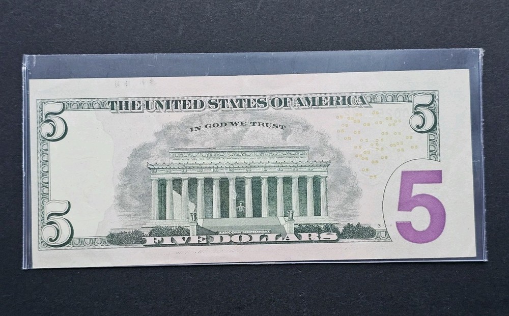 Star Note Miscut Five Dollar Bill 2021 5$