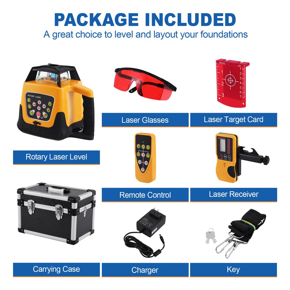 Self-Leveling 360° Rotary Rotating Red Laser Level Tool Kit Automatic 500m Range