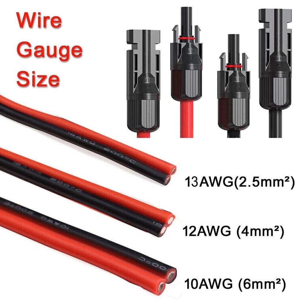 Solar Panel Extension Cable Wire Connector Regulator 2.5/4/6mm² 1M-10M