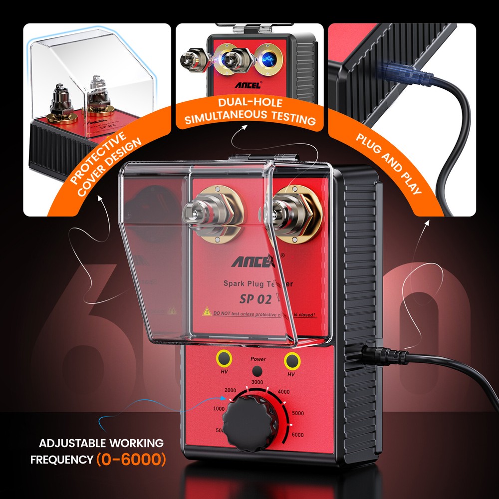 Dual Hole Adjustable Working Frequency Car Spark Plug Gap Tool Spark Plug Tester