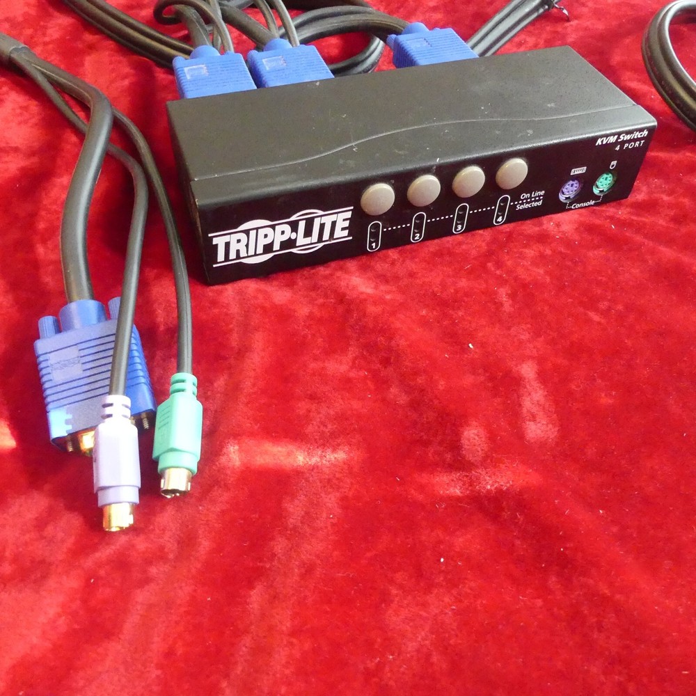 Tripp-Lite CS-84 KVM Switch 4 Port With 3 Cable Sets