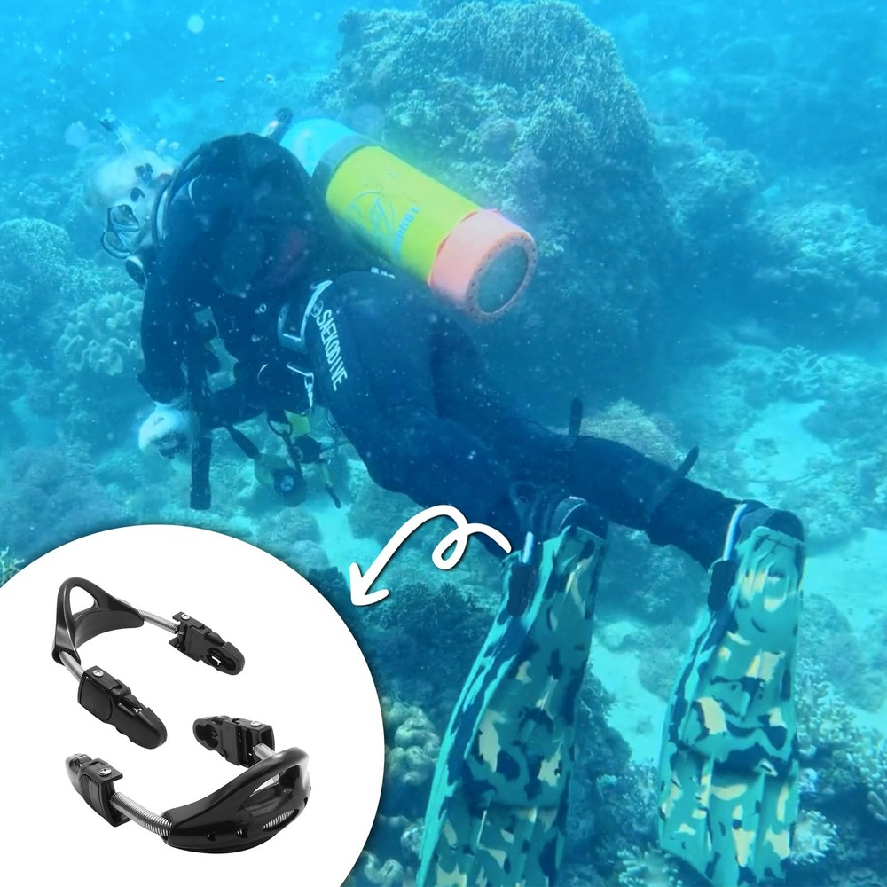 SAEKODIVE Fin Spring Straps with Quick Release Buckles for X-Large, Black