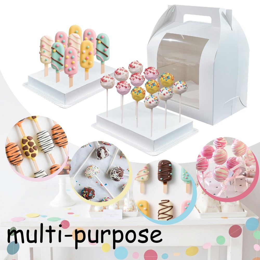 8pcs Portable Cake Pop Holder Boxes,Cake Pop Boxes Packaging, Cake Pop Displa...
