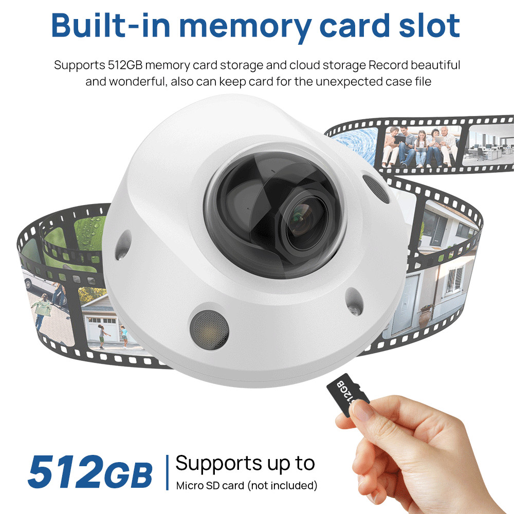 6PACK VIKYLIN 8MP 4K IR Dome Security Camera Smart Motion Detection Courtyard US