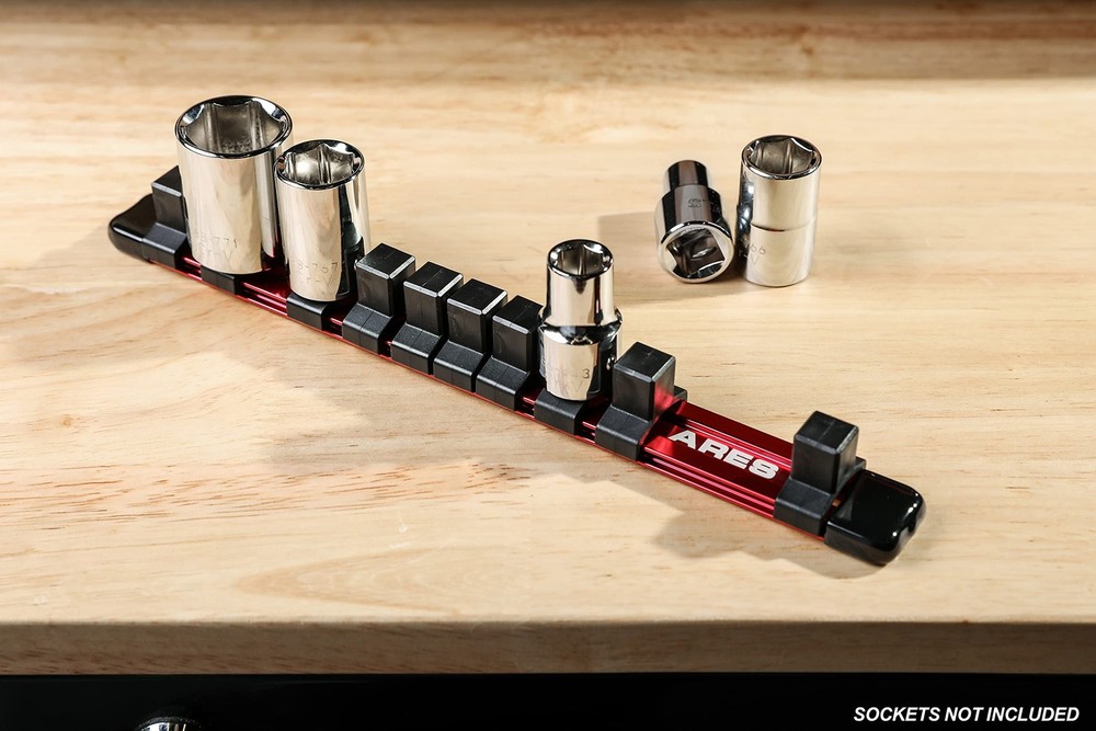 Aluminum Socket Organizer for 10 Sockets Tool Box Storage Solution