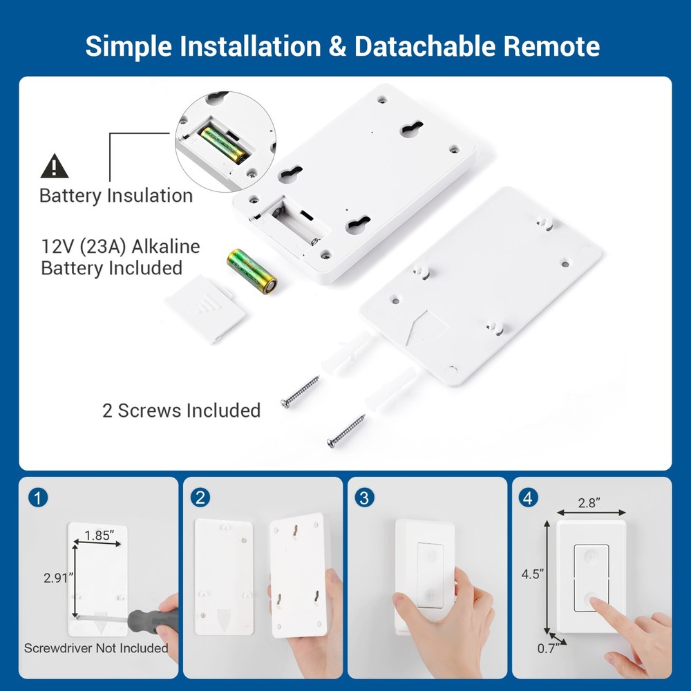 DEWENWILS Wireless Light Wall Switch Remote Control Lighting Fixture Switch
