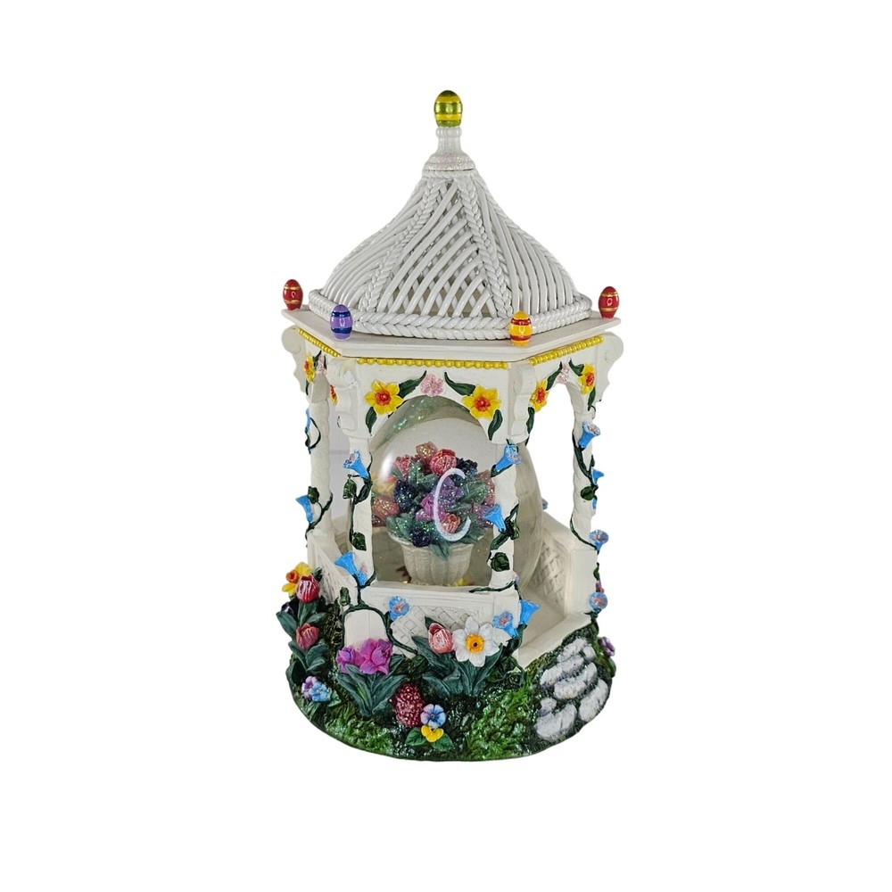 Christopher Radko Mini Gazebo Glitterglobe With Box Easter Eggs Snowglobe