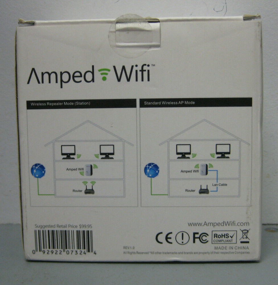 AMPED WIFI Extender Booster Wireless Repeater