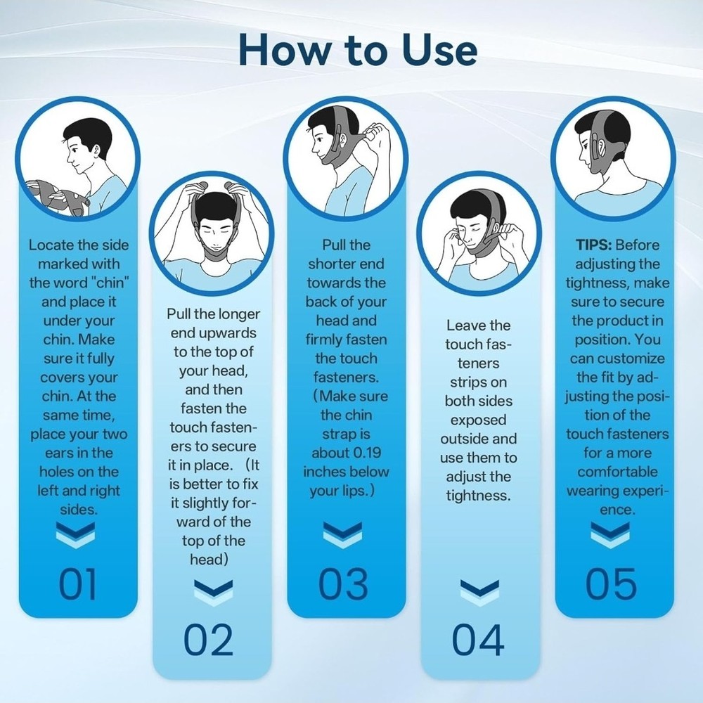 Anti Snoring Chin Strap for Sleeping - Adjustable & Breathable Snore Solution
