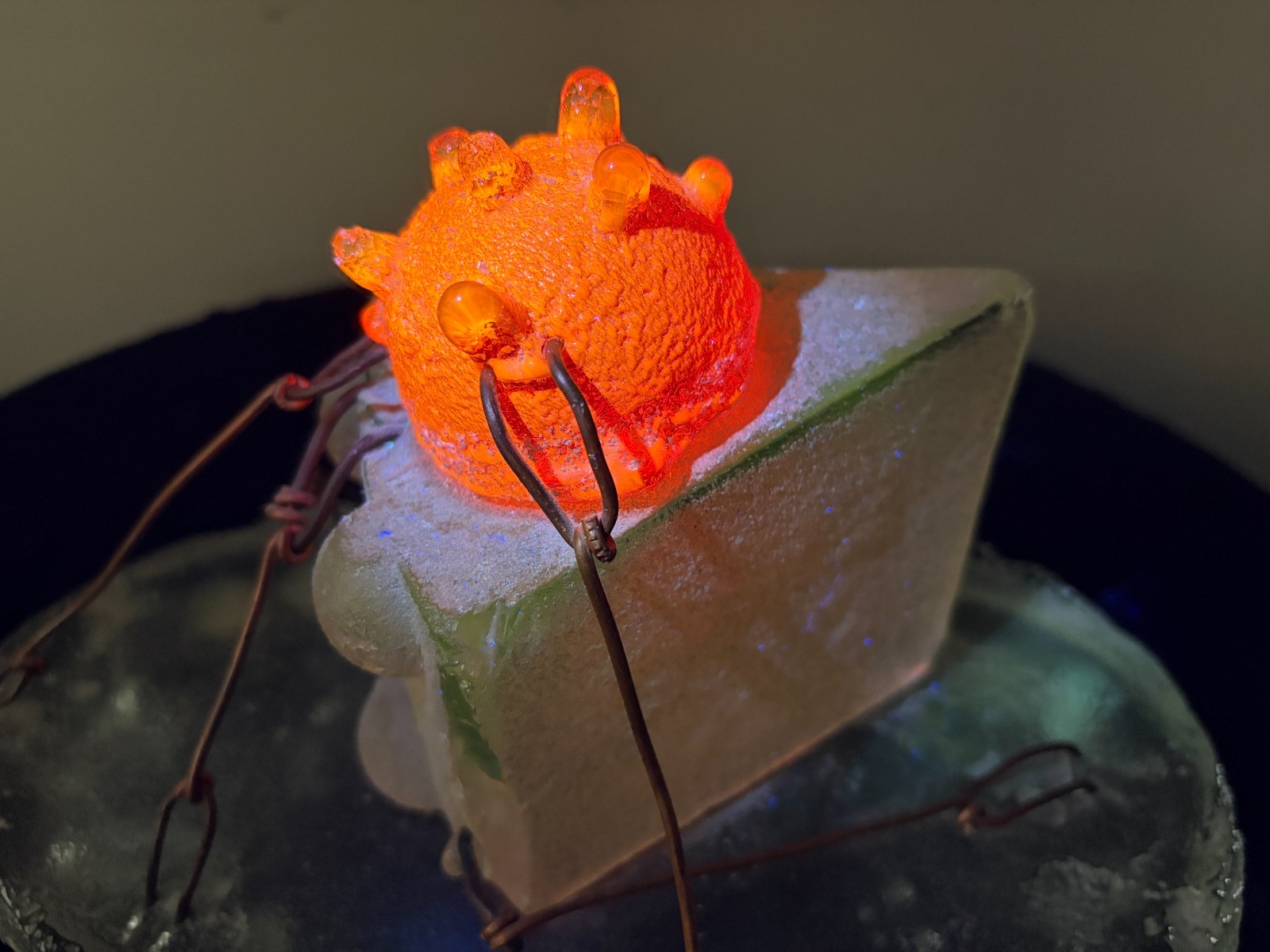 Hank Murta Adams Large Piece Slice of Cake Art Glass Sculpture 10.5" X 5.75"