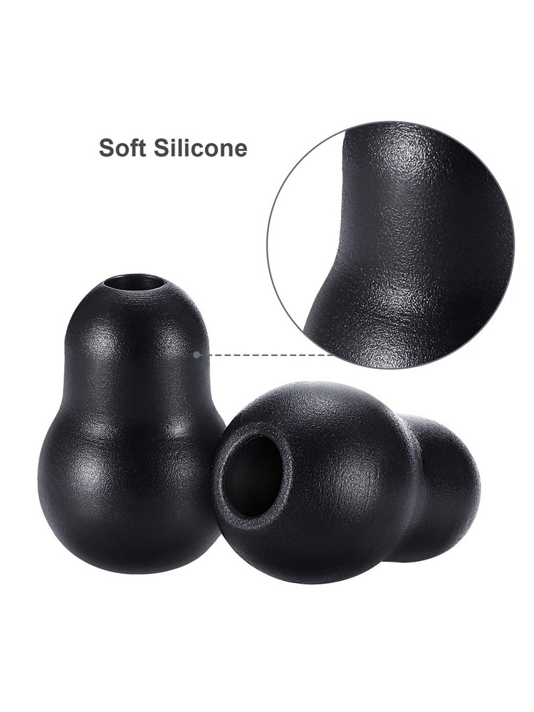 Universal Stethoscope Earpieces - 24 Black Soft Silicone Ear Tips Replacement