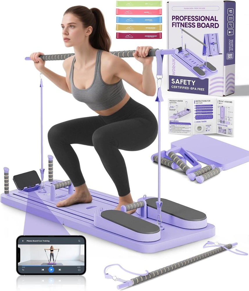 Pilates Board - Multi-Functional Pilates Reformer for Core & Abdominal Training,