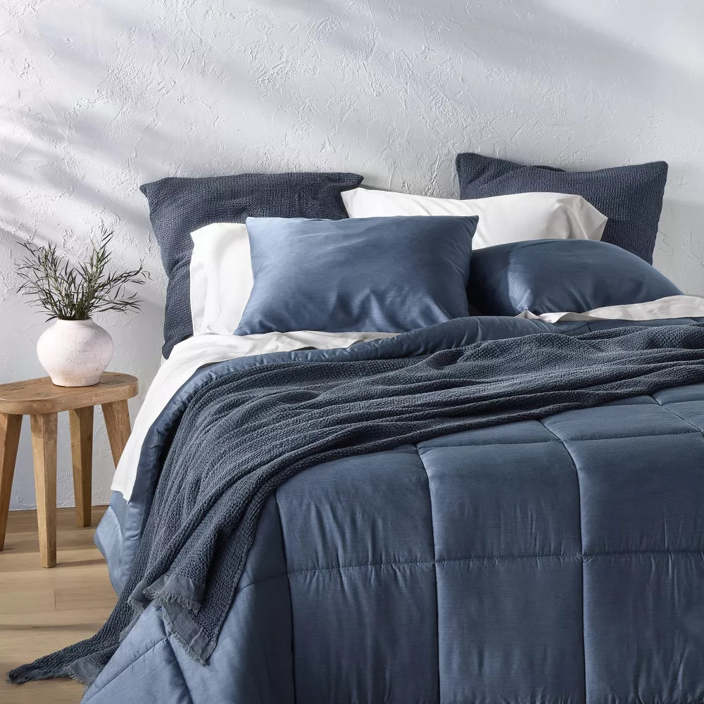 King 400 Thread Count Percale Sheet Set White - Casaluna