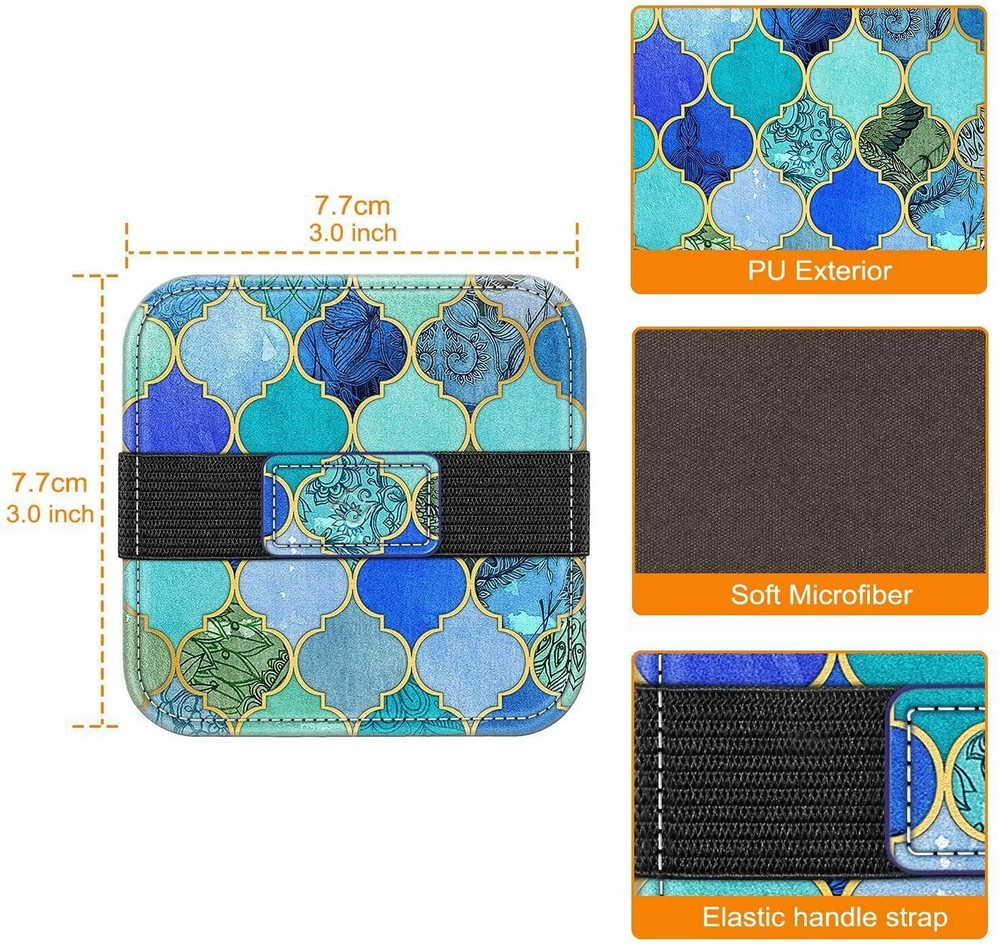 【4 Pack 】Screen Cleaning Pad Soft Cloth Wipes w Elastic Strap for iPad MacBook