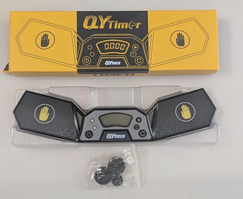 QY Timer, Digital Speedcubing Competition Timer, Black and Yellow