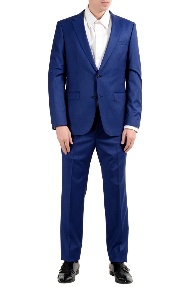 Hugo Boss "Nestro3/Byte1" Men's 100% Wool Blue Two Button Suit