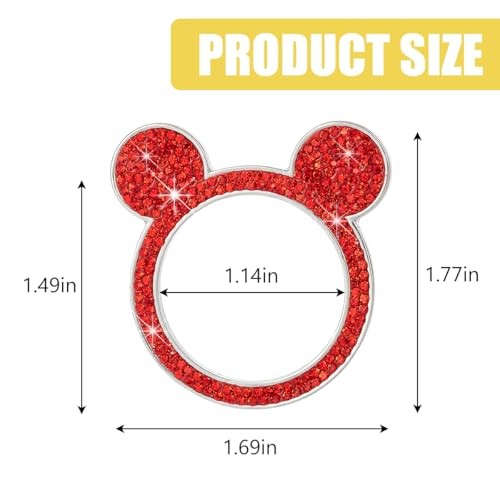 Bling Car Engine Start Button Ring Decal, Diamond Crystal Rhinestone Red